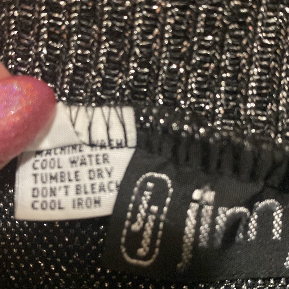 JJ Jinny Jin Vintage 80s Glitter Silver Black zebra Sweater M - Picture 7 of 7